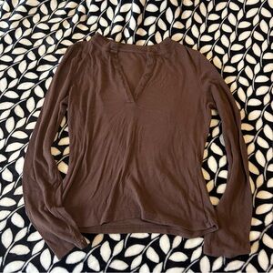 Brown Long Sleeve Women's Top